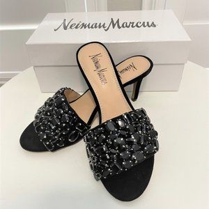 Neiman marcus Verla Embellished Slide  Jeweled Sandals